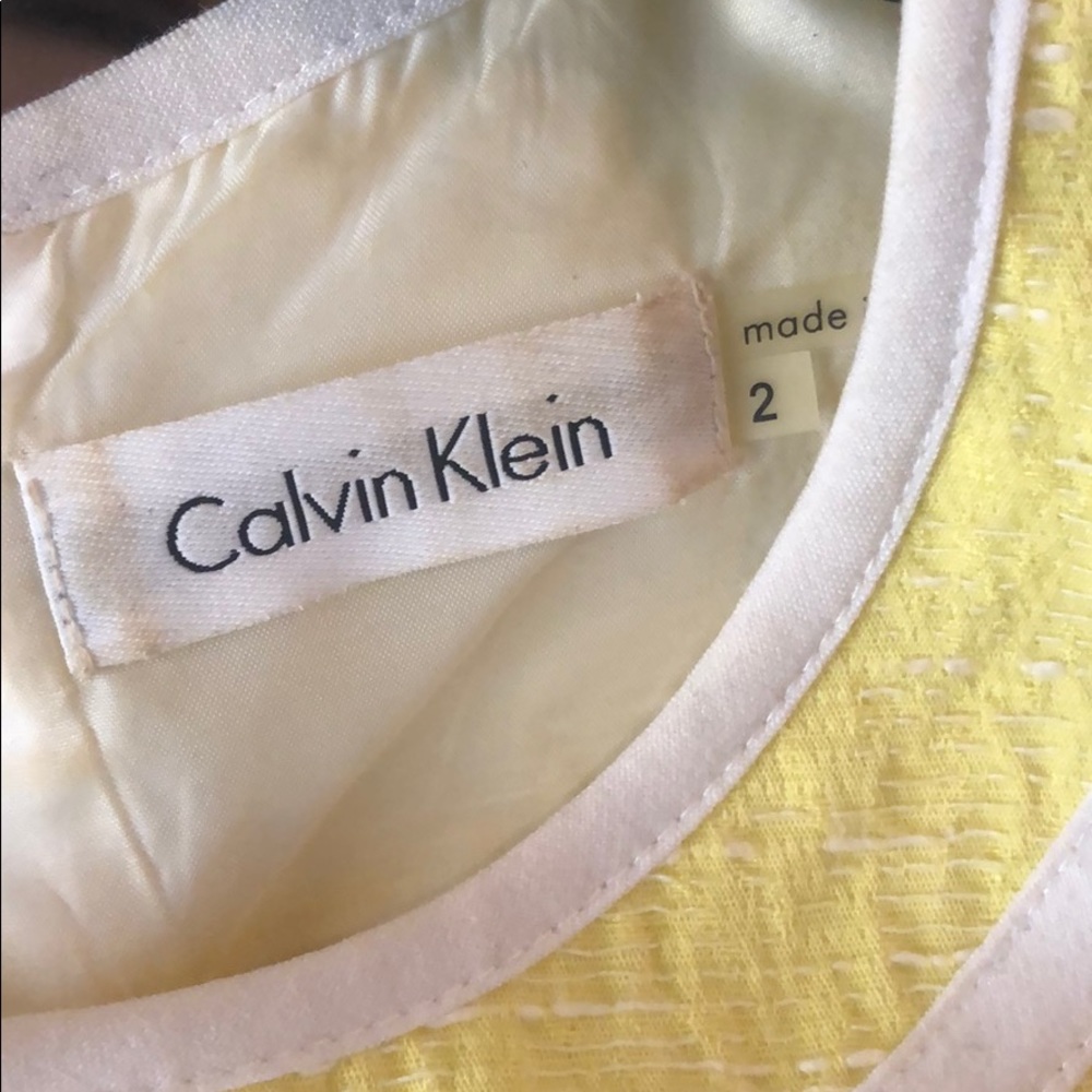 Calvin Klein size 2 yellow and white dress - Picture 2 of 5
